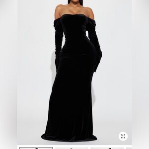 Fashion Nova Strapless Black Gown